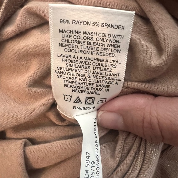 NEW Express x Negin Mirsalehi Blush Pink Sparkle Tie Front Wrap Top - Picture 5 of 6